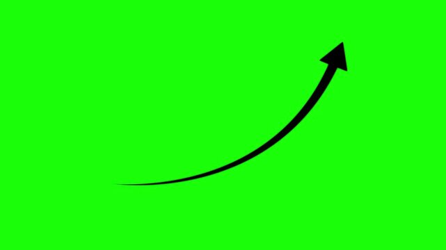 Business growth arrow and graph chart animation. Up arrow animation on green background.