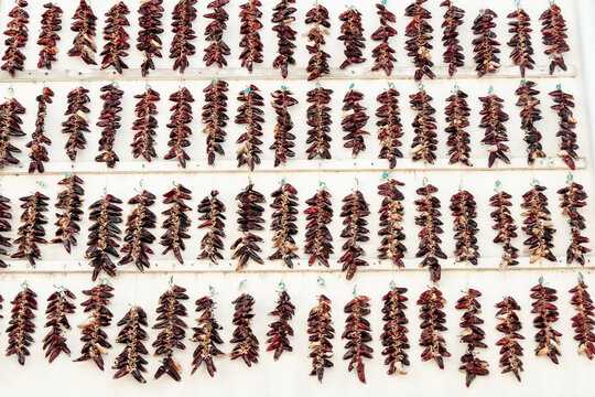 Des piments d'Espelette s&egrave;chent sous le soleil 