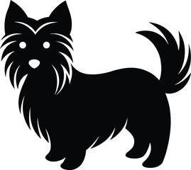 Obraz premium Yorkie Silhouette Design, Puppy Vector Illustration, Canine Graphic