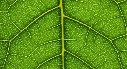 Obraz premium Close-up of green leaf veins.