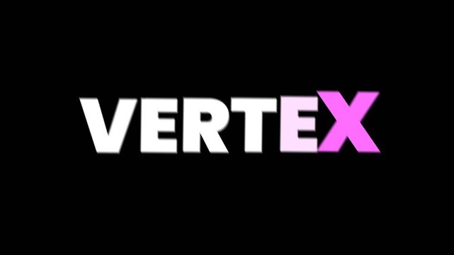 Modern vertex text animation with bold white and pink letters on dark background, perfect for peak concepts, geometry themes, and business growth visuals.