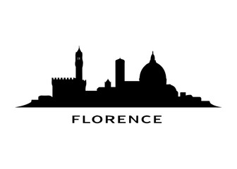Naklejka premium Florence city skyline Vector city skyline on a white background