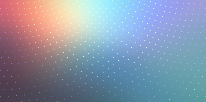Holographic dots abstract background. Blue violet orange iridescent gradient.