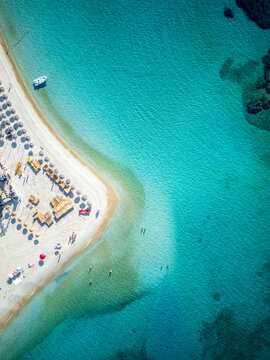 Top down transparent water over sand ripples