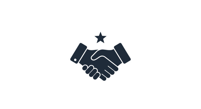 Handshake with star symbol above.