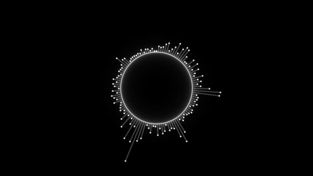White radial sound equalizer around a black circle