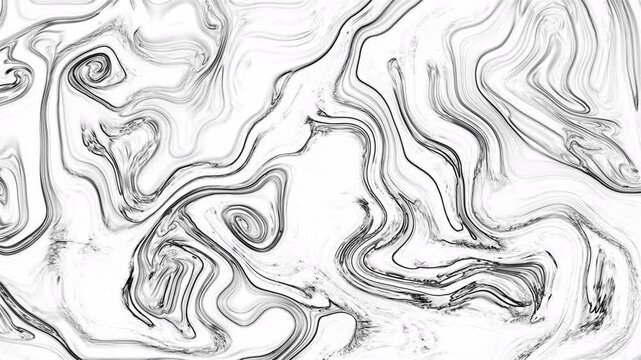 A sophisticated blend of elegant black ink swirls on a clean white surface. These fluid patterns resemble natural marble veins, creating a timeless and minimalist abstract scene.