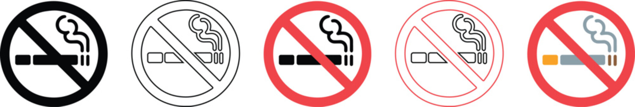 minimalist no smoking sign bundle