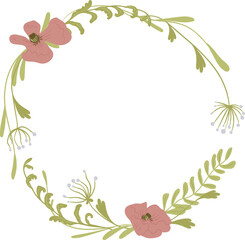 Fototapeta premium Wreath Floral Frame Botanical