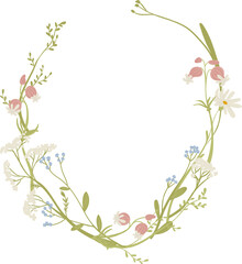 Fototapeta premium Wreath Floral Frame Botanical