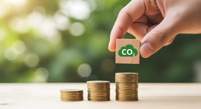 Green Eco Growth Concept with Coins and Sustainability Icon