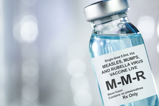 Small drug vial with MMR vaccine