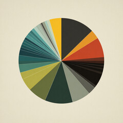 Obraz premium Colorful Pie Chart Infographic For Data Analysis And Presentation On Beige Background