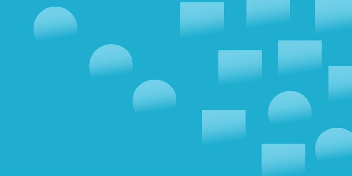 A modern blue abstract background featuring a creative composition of semi-circles and rectangular shapes. The use of soft turquoise gradients and a minimalist layout creates a clean,