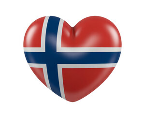 Obraz premium Expressing love for Norway with this vibrant heart flag design for national pride and celebration