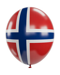 Obraz premium Celebrate Norway with a festive balloon showcasing the national flag for patriotic events and parties, perfect for holidays