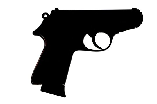 Walther PPK/S automatic pistol used by 007 James Bond. James Bond was a popular spy character in the movies and literature. The pistol was first introduced in 1929 by German Karl Walther.