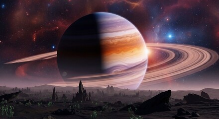 Cosmic planet rings nebula