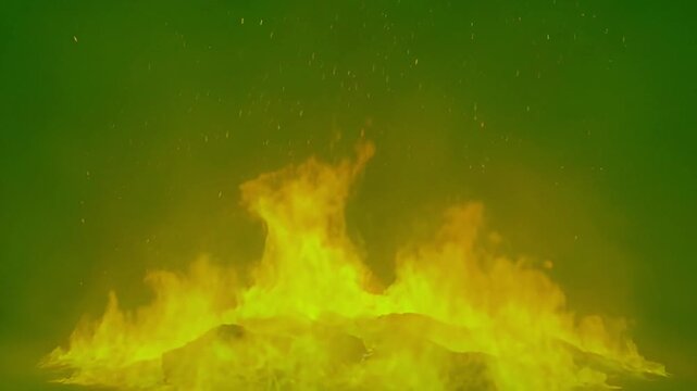 Fire burning with orange and yellow flames.