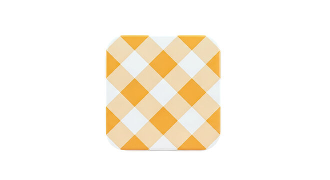 Orange and White Gingham Pattern Surface
