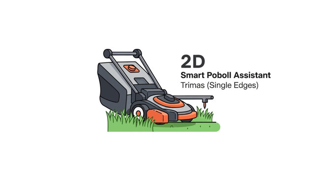 Smart lawn mower cutting grass efficiently.