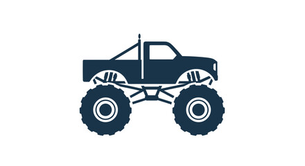 Monster Truck Silhouette Icon - Offroad Vehicle Graphic © zui