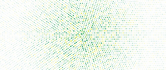 Plakat Fresh green radial pattern background. Abstract spring dotted concentric circle wallpaper. Circular halftone dot comic texture backdrop. Vector summer cartoon pop art overlay for poster, banner