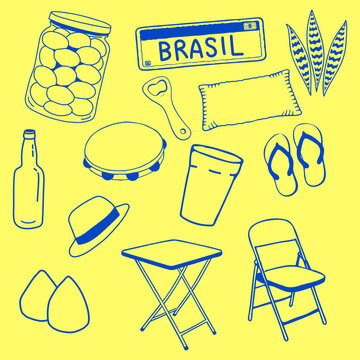 Elementos Boteco Brasileiro Estilo Doodle Cultura Popular em Ilustra&ccedil;&atilde;o Vetorial