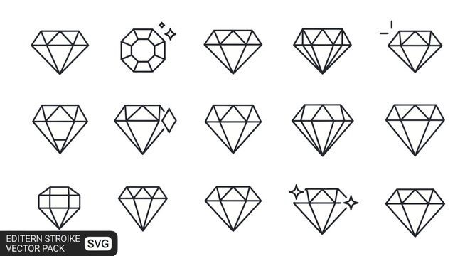 Collection of diamond shapes and cuts.