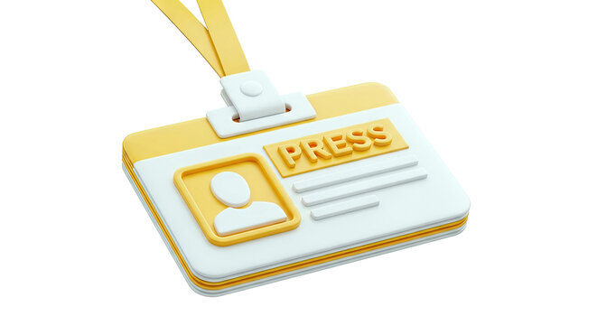 3D Render of a Press Pass Badge