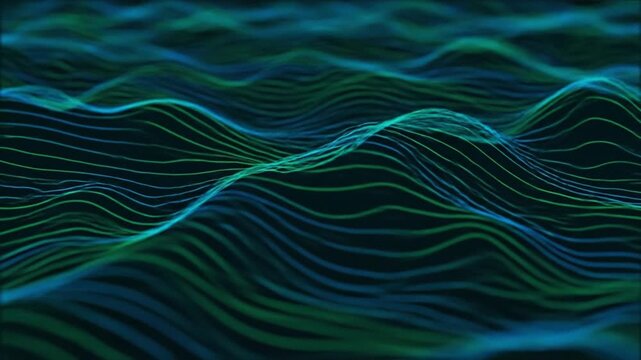 Abstract Digital Waveform Visualization with Neon Colors