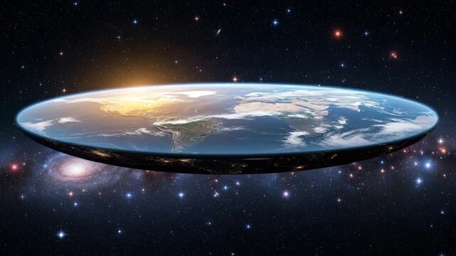 Flat Earth Disk Floating in the Dark Void of Space