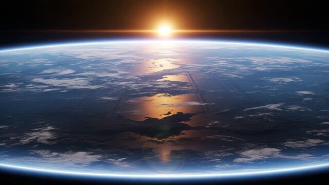 Sunrise Reflection on the Surface of a Flat Earth Ocean