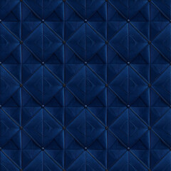 Fototapeta premium Elegant Blue Tufted Upholstery - A Luxurious and Sophisticated Texture.