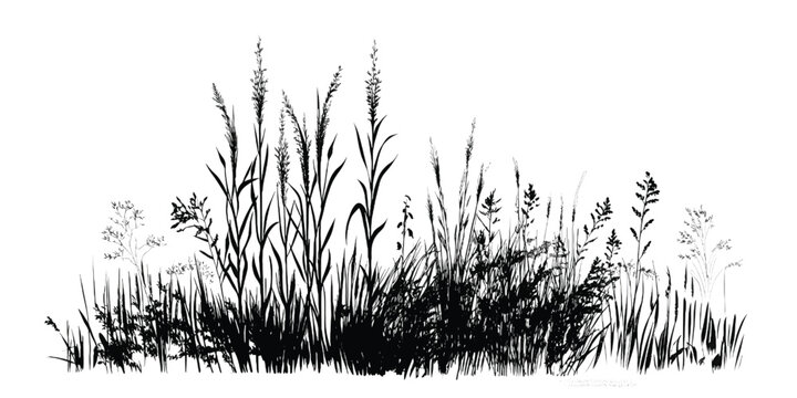 Dried wildflowers with delicate stems and seeds in a natural cluster