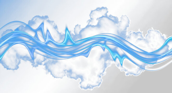 Blue smoke clouds and abstract flame waves for a mysterious and dramatic energy visual in professional design.