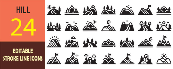 Fototapeta premium Black solid icons collection for technology and business, set of 28 vector symbols, digital interface and hardware glyphs for web design