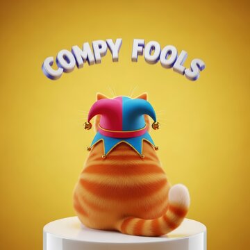 Compy Fools Funny Cat Jester Hat.