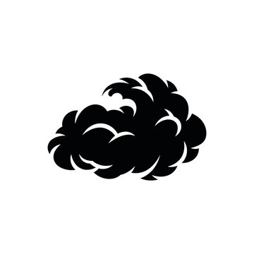 Stylized black cloud or smoke puff illustration.