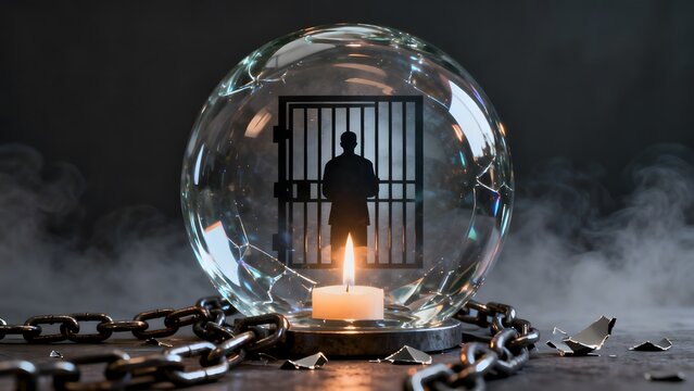 Symbol of Hope and Freedom from Captivity, Breaking Chains and Barriers
