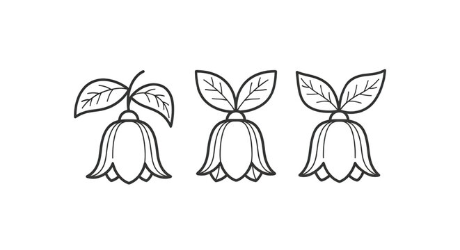 Three stylized cartoon bags tied with fabric loops