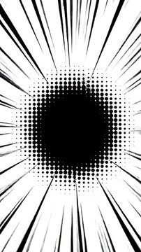 Radial Speed Lines Zoom Effect with Halftone Circle Background Motion