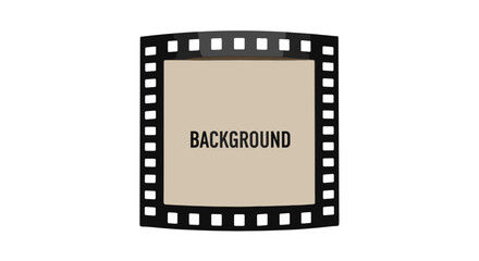 Fototapeta premium Retro film strip border framing a neutral beige square with the word background