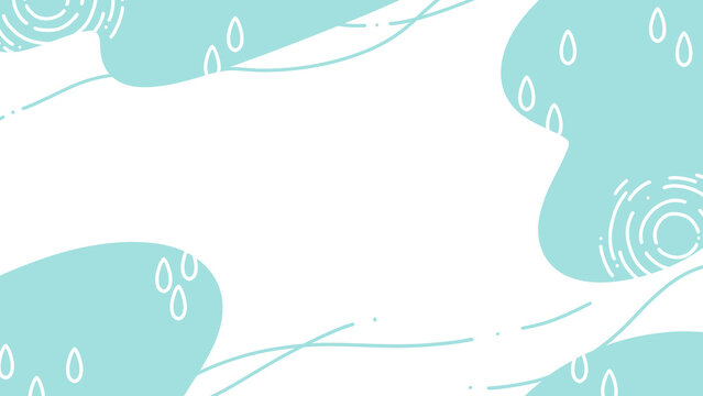 流体シェイプ水たまりと雨のゆるくてかわいい背景