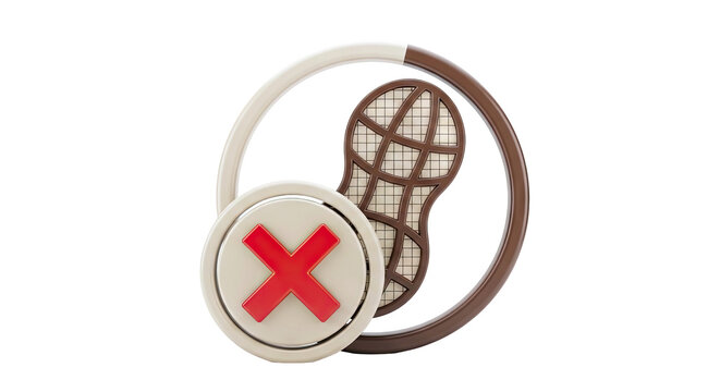 Peanut Allergy Symbol with Cross Mark