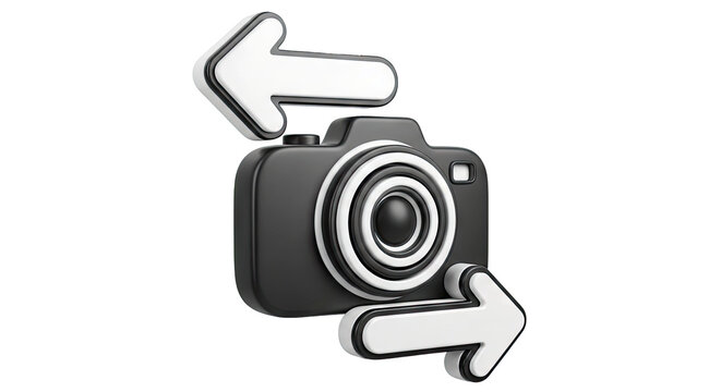 Camera Icon with Bidirectional Arrows