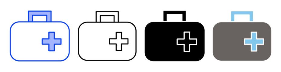 Obraz premium first aid box vector icon, medical team icon vector