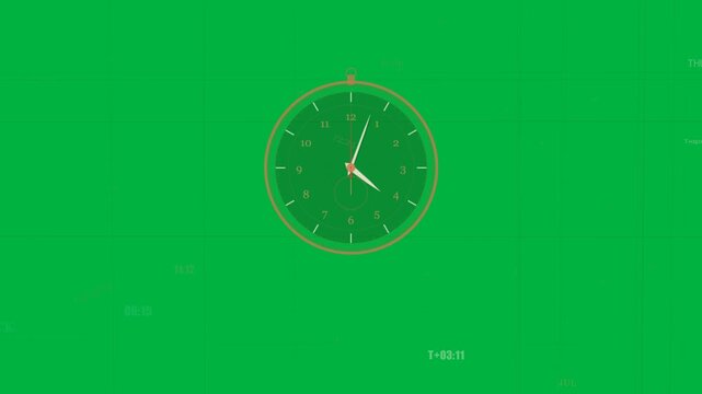 On start, watch HUD sweeping hands clockwise, sub rotating, transparent backdrop representing time