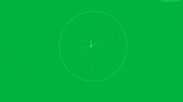 Receiving sensor updates, transparent radar plot adjusting vectors and tips, showing EPOCH 3650