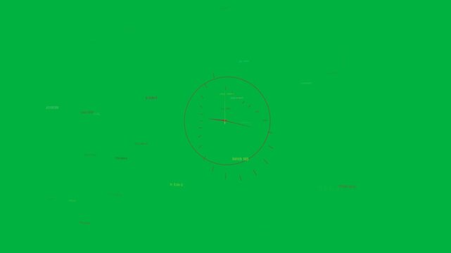 Hub pulsing HUD dial rotating spokes yellow sweeping cyan drifting for data on transparent canvas